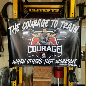 Courage Barbell COURAGE TO TRAIN Banner