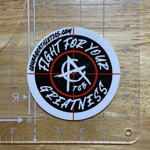 Courage Athletics Fight for Your Greatness large round sticker