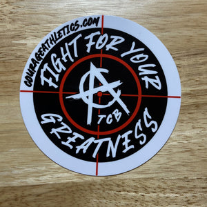 Courage Athletics Fight for Your Greatness large round sticker