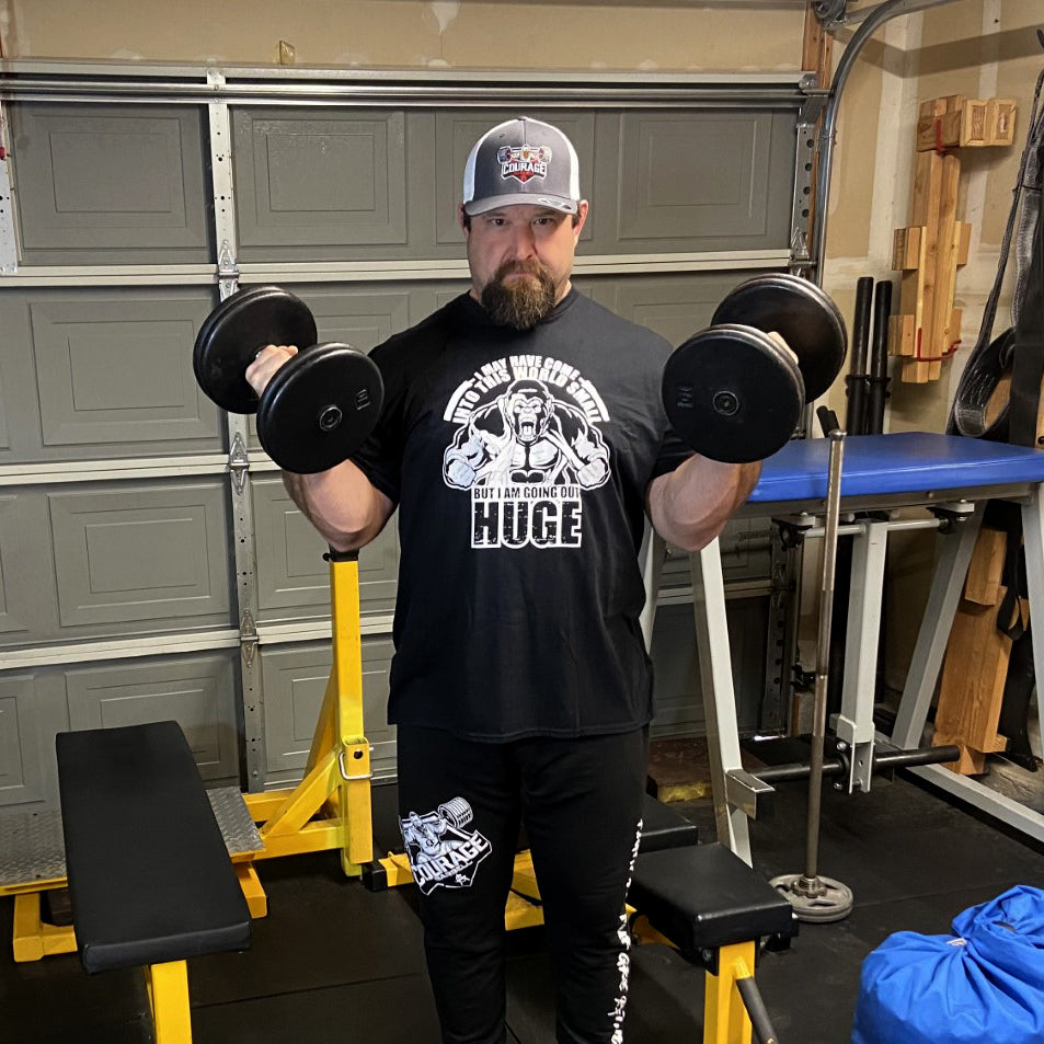 Courage Barbell Going Out Huge T-shirt